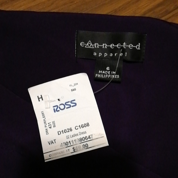 NWT 3/4 sleeve purple asymmetrical dress - Picture 2 of 5
